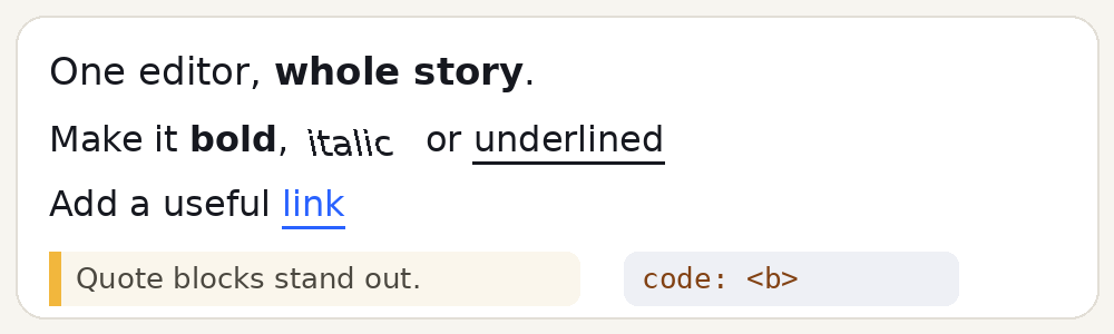 Formatted text example